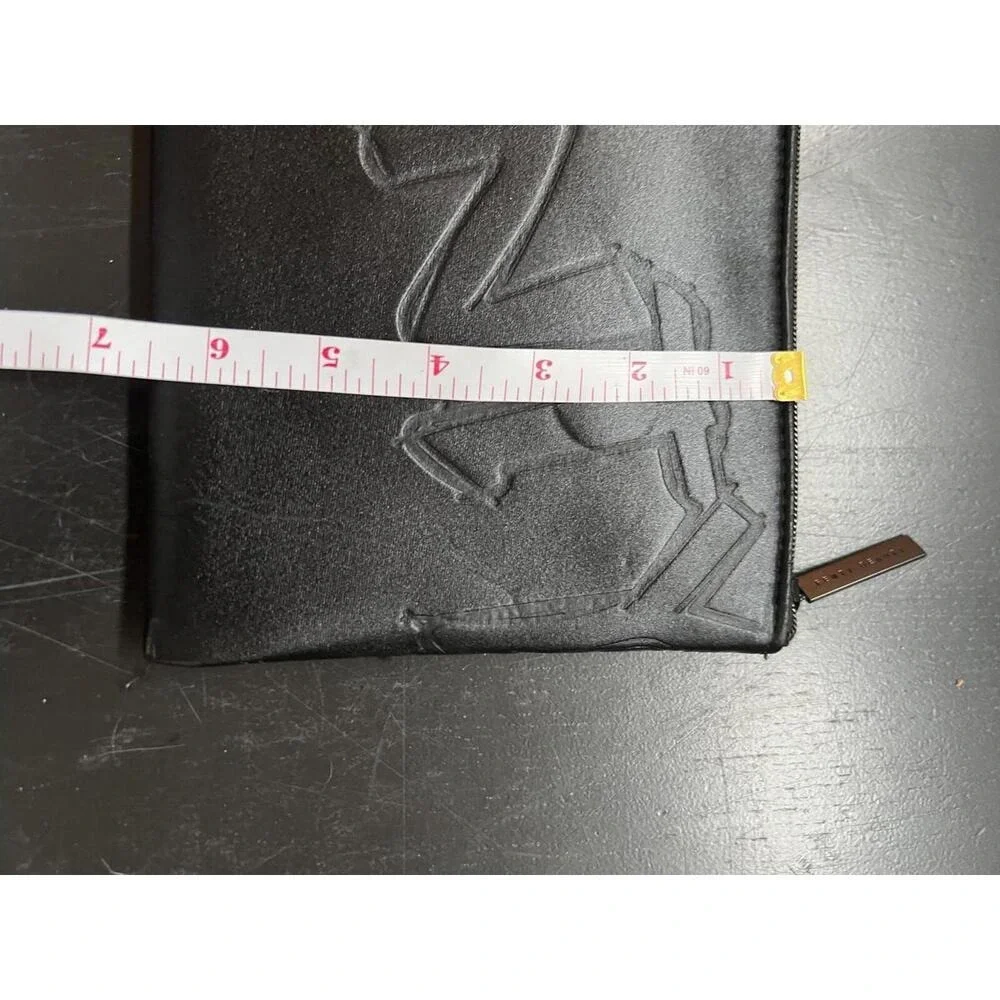 Fenty Beauty Cosmetic‎ Bag Black Embossed Logo L-Zip Pouch OS